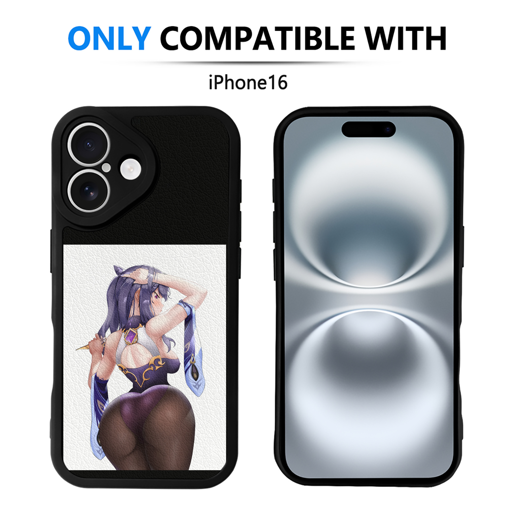 げんし神 刻晴 こくせい genshin Kokusei 【iPhone 16シリーズ対応】シリコンスマホケース（レザー調） 材質：シリコン